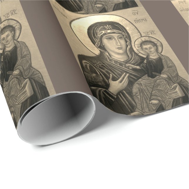 Madonna and child fine art pattern wrapping paper (Roll Corner)
