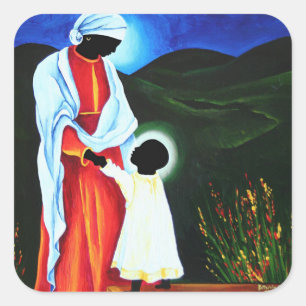 Madonna and child - First steps 2008 Square Sticker