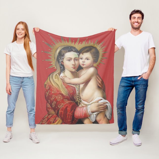 Madonna and Child Fleece Blanket (In Situ)