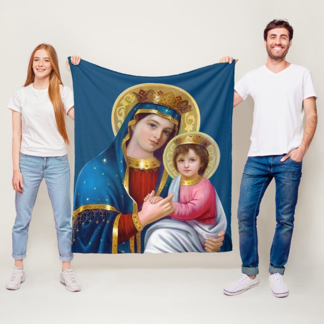 Madonna and Child Fleece Blanket (In Situ)