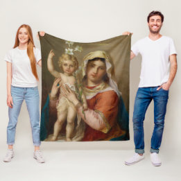 Madonna and Child Fleece Blanket