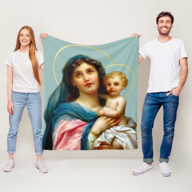 Madonna and Child Fleece Blanket (In Situ)