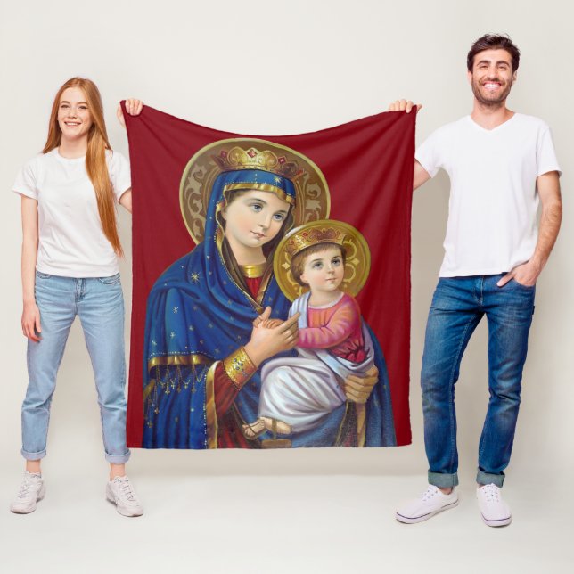 Madonna and Child Fleece Blanket (In Situ)