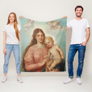 Madonna and Child Fleece Blanket