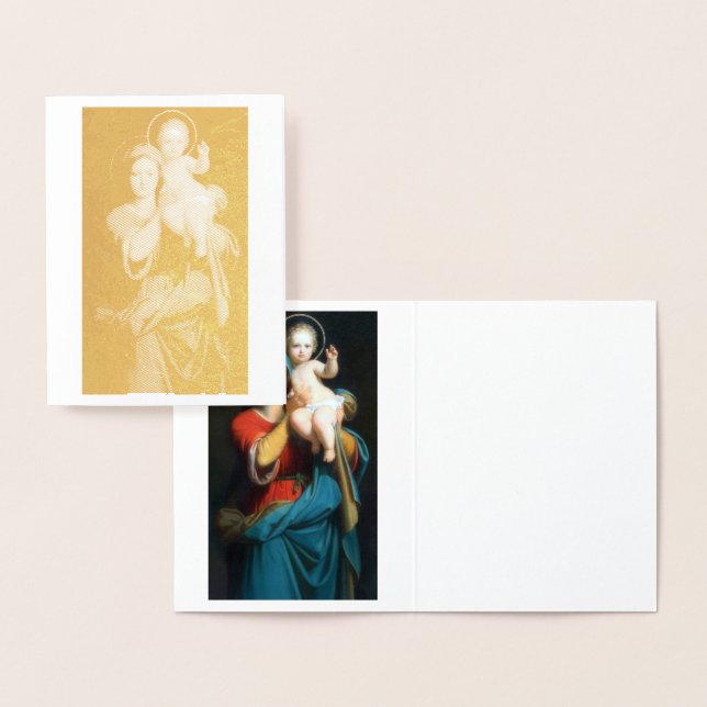 Madonna and Child Gold Foil Note Card (Display)
