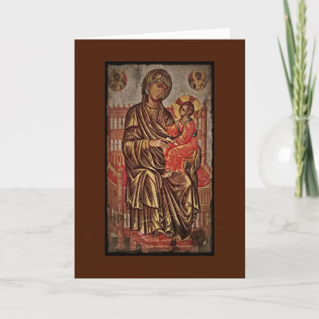 Madonna and Child Icon Holiday Card (Front)