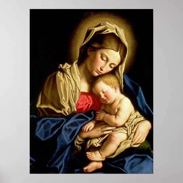 Madonna and Child Jesus - Sassoferrato Poster (Front)