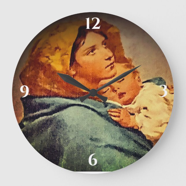  Madonna and Child Large Clock (Front)
