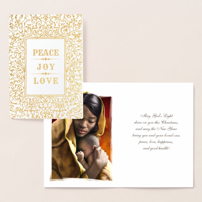 Madonna and Child Luxury Real Foil Christmas Cards (Display)