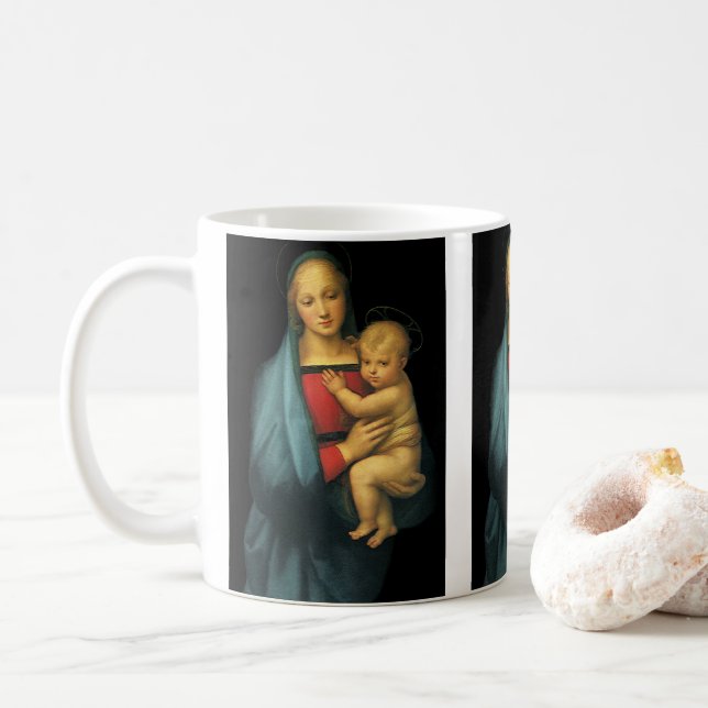 Madonna And Child, Madonna del Granduca by Raphael Coffee Mug (With Donut)
