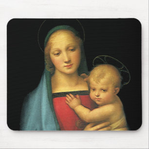 Madonna And Child, Madonna del Granduca by Raphael Mouse Mat