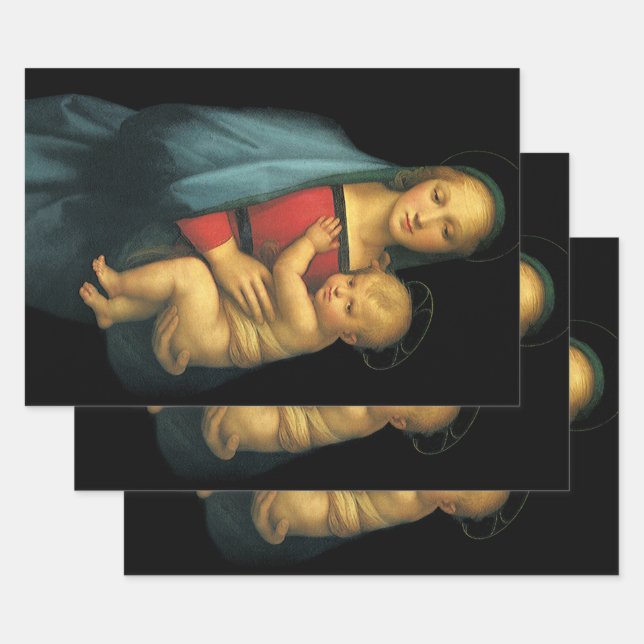 Madonna And Child, Madonna del Granduca by Raphael Wrapping Paper Sheet (Set)
