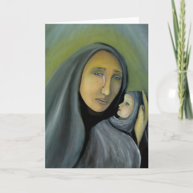 Madonna And Child Mary Jesus Religious Christmas Holiday Card (Front)