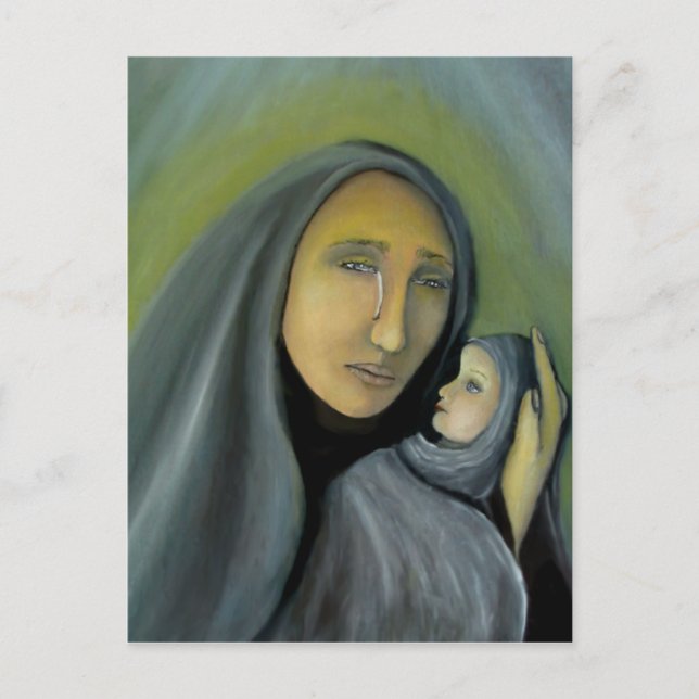 Madonna And Child Mary Jesus Religious Christmas Holiday Postcard (Front)