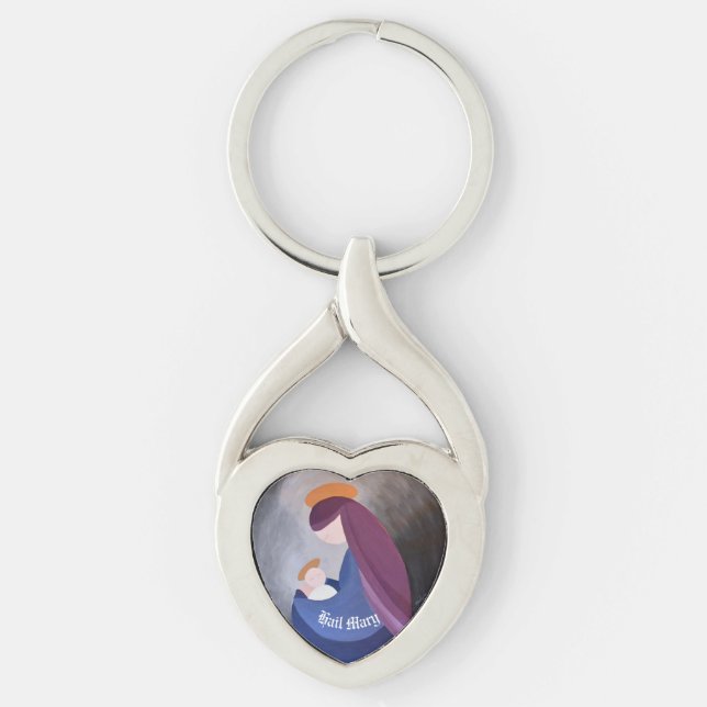 Madonna and Child metal  Key Ring (Front)
