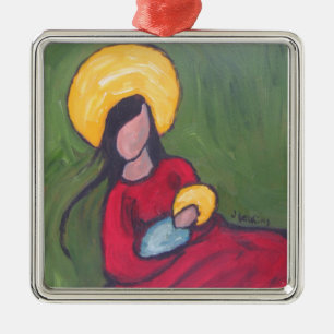 Madonna and Child Metal Tree Decoration