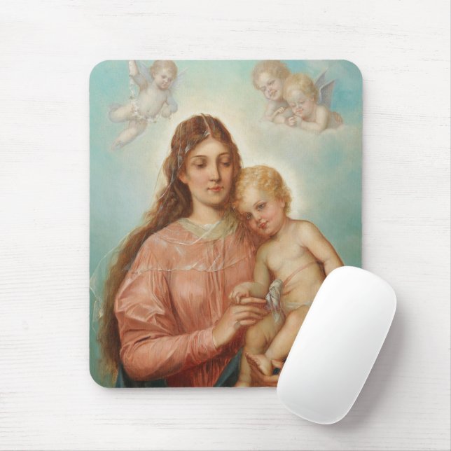 Madonna And Child Mouse Mat (With Mouse)
