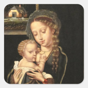 Madonna and Child Nursing Square Sticker