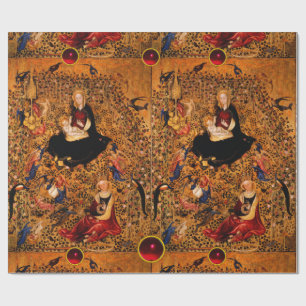 MADONNA AND CHILD OF ROSE BOWER WITH ANGELS WRAPPING PAPER