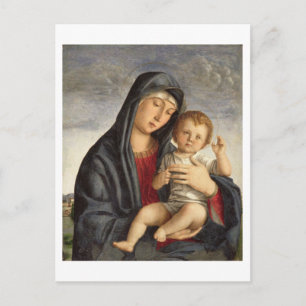 Madonna and Child (oil on panel) 2 Postcard