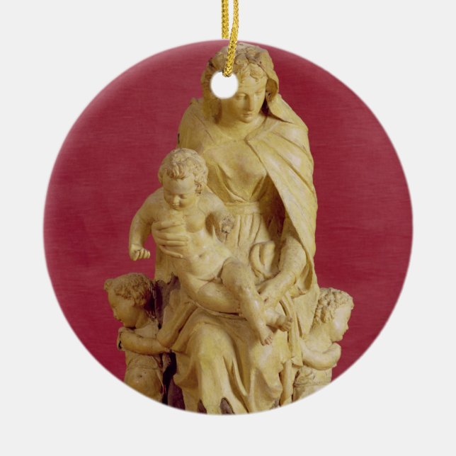 Madonna and Child (papier mache) Ceramic Tree Decoration (Front)