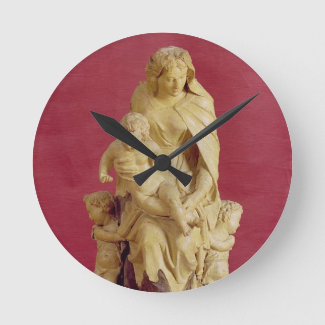 Madonna and Child (papier mache) Round Clock (Front)