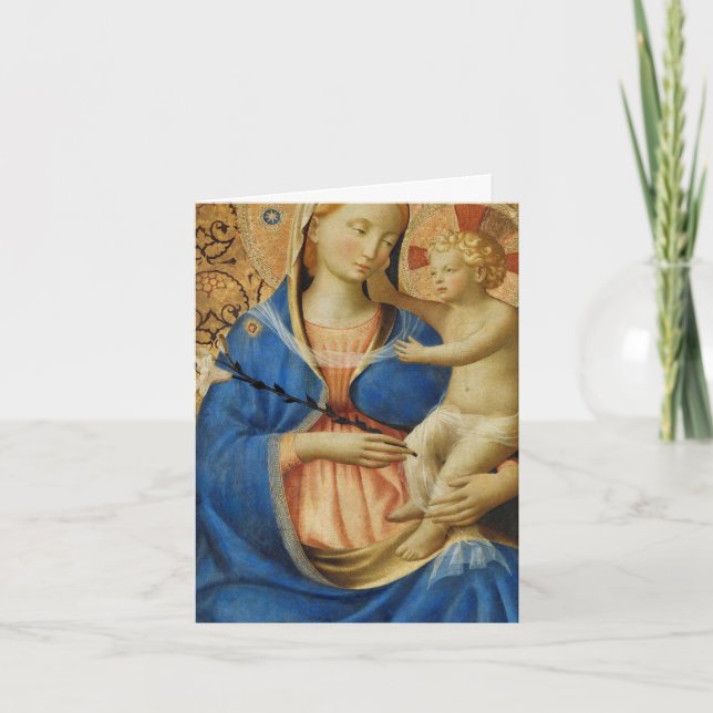 Madonna and Child Religious Christmas Card (Front)