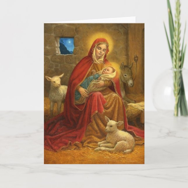Madonna and Child Religious  Christmas Card (Front)