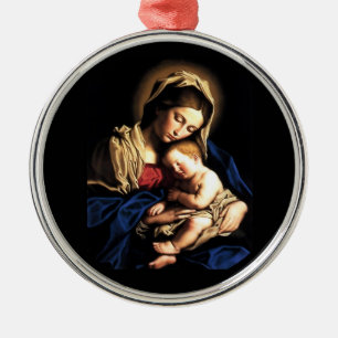 Madonna and Child Round Ornament