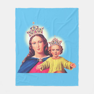 Madonna and Child - Sacred Virgin Mary & Jesus Art Fleece Blanket
