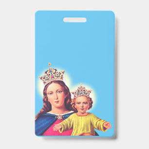 Madonna and Child - Sacred Virgin Mary & Jesus Art ID Badge