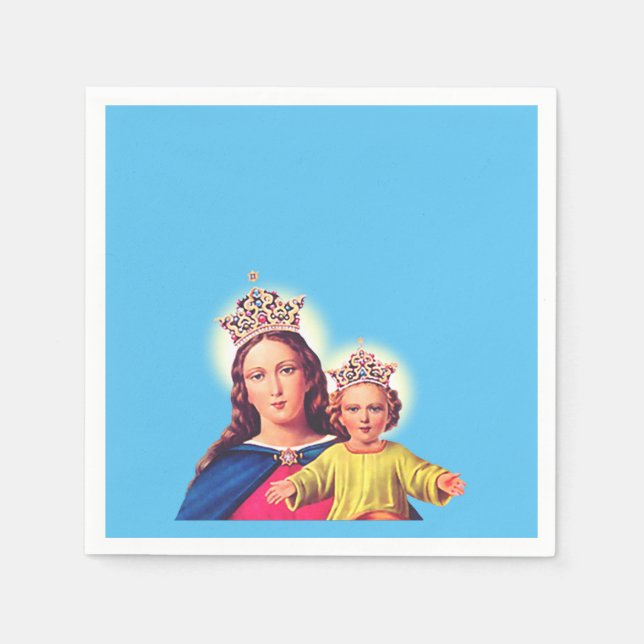Madonna and Child - Sacred Virgin Mary & Jesus Art Napkin (Front)