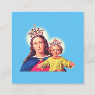 Madonna and Child - Sacred Virgin Mary & Jesus Art Square Business Card