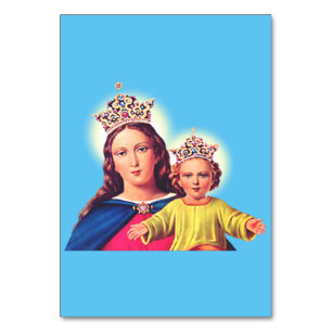 Madonna and Child - Sacred Virgin Mary & Jesus Art Table Number