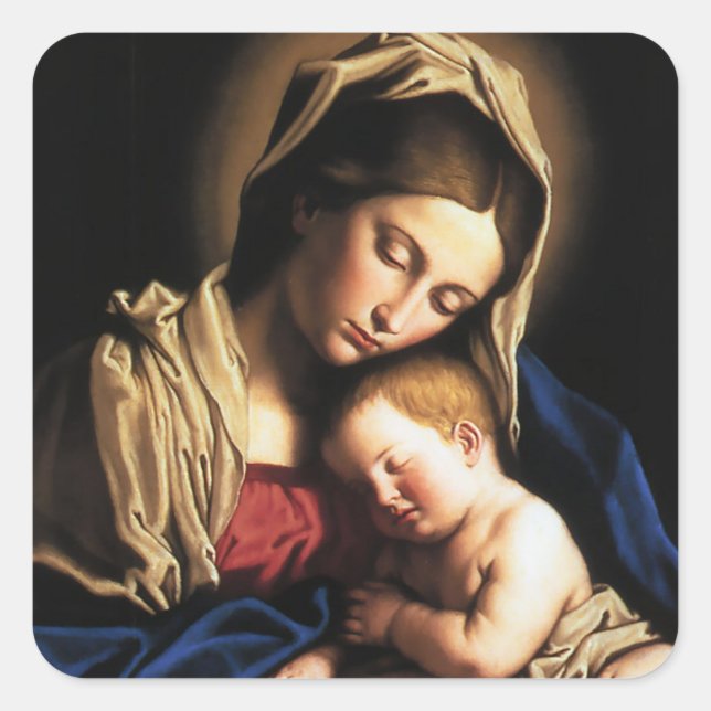 MADONNA AND CHILD SQUARE STICKER (Front)