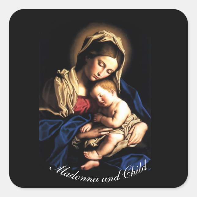 Madonna and Child Square Sticker (Front)
