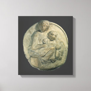 Madonna and Child, Tondo Pitti by Michelangelo Canvas Print