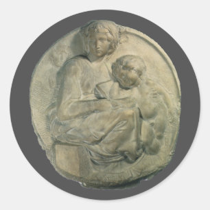 Madonna and Child, Tondo Pitti by Michelangelo Classic Round Sticker