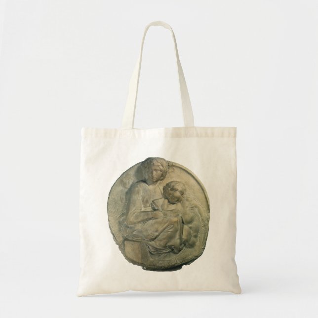 Madonna and Child, Tondo Pitti by Michelangelo Tote Bag (Front)