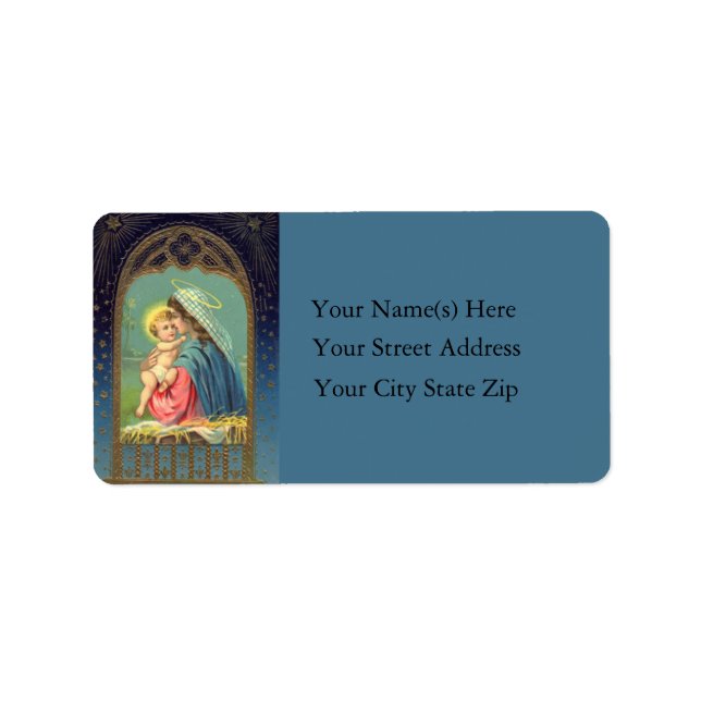 Madonna and Child Vintage Address Label (Front)