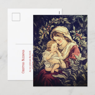 Madonna and Child Vintage Christmas Postcard