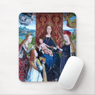 Madonna and Child with 3 Saints (detail; M 070) Mouse Mat