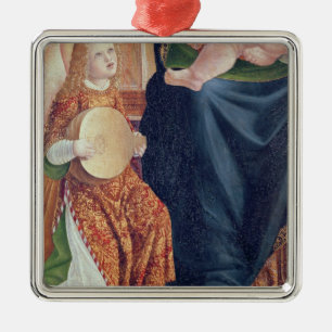 Madonna and Child with Angel Musicians Metal Tree Decoration