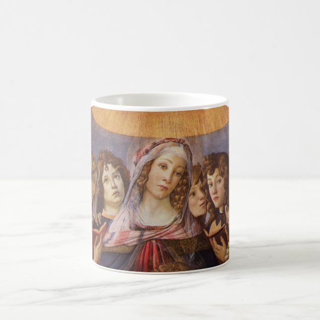 Madonna and Child with Angels by Sandro Botticelli Coffee Mug (Center)