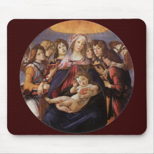 Madonna and Child with Angels by Sandro Botticelli Mouse Mat
