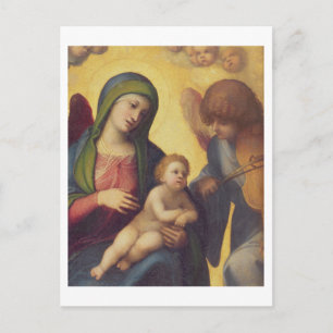 Madonna and Child with Angels c.1510-15 (oil on pa Postcard