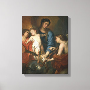 Madonna and Child with angels Canvas Print