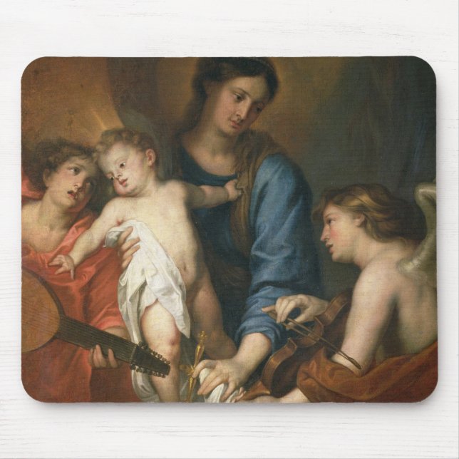 Madonna and Child with angels Mouse Mat (Front)