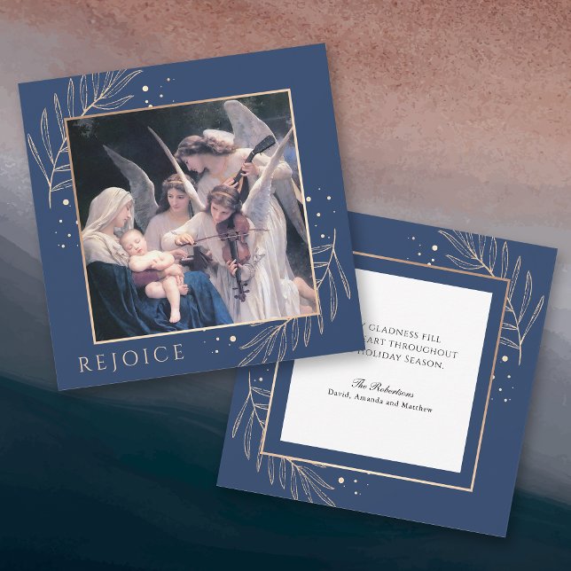 Madonna and Child with Angels Sacred Holiday Card (Celebrate the birth of Christ with this lovely "Song of the Angels" card.)