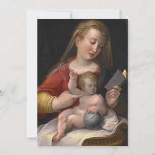 Madonna and Child with Book - Christmas Invitation